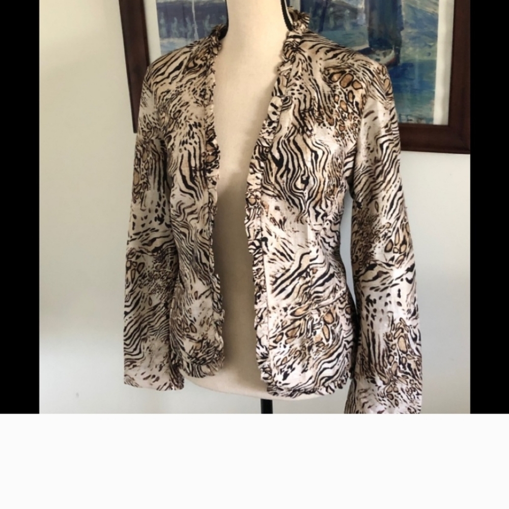 Chico's Animal Print Jacket Size 1